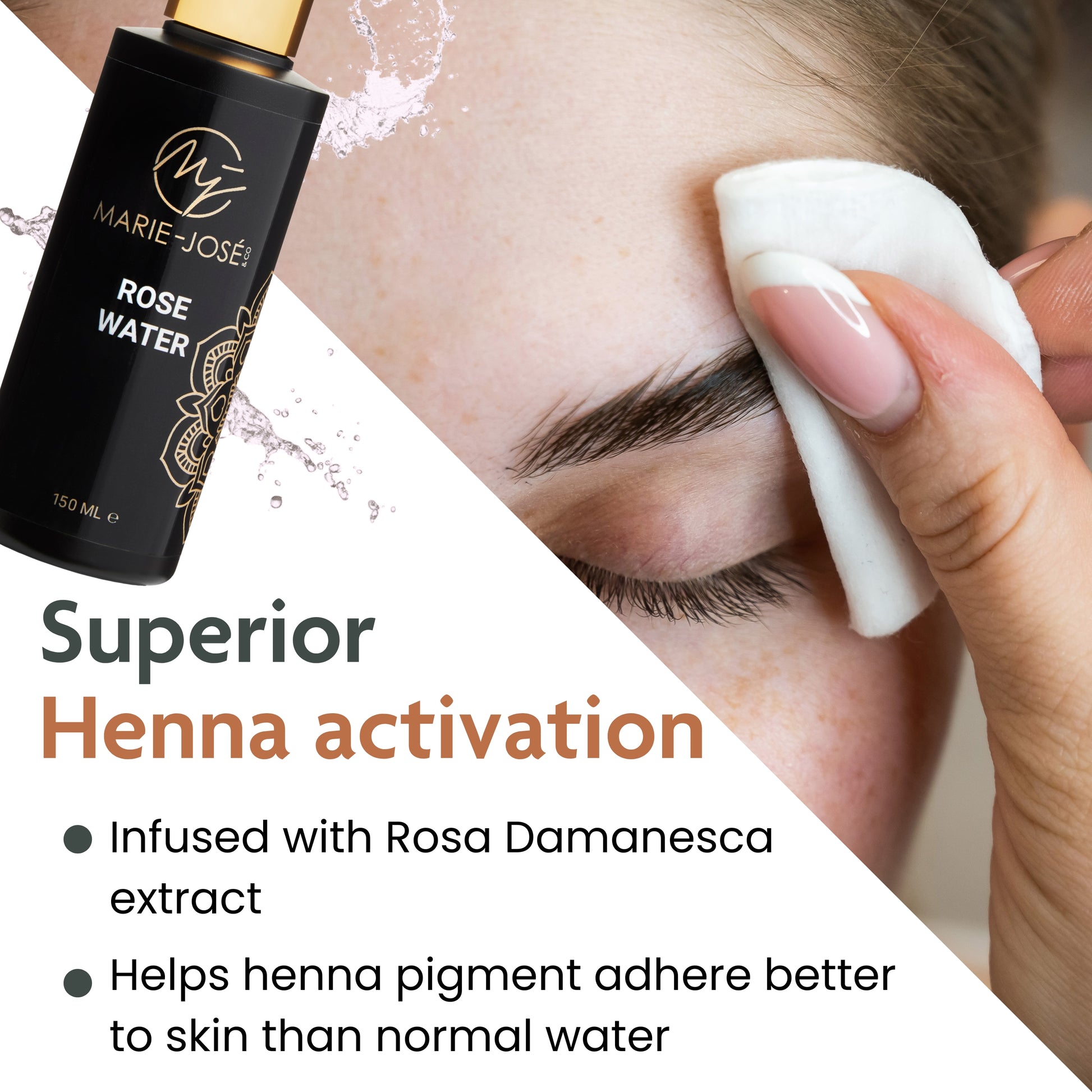 Rose Water for Henna Eyebrow Tint - Marie-José