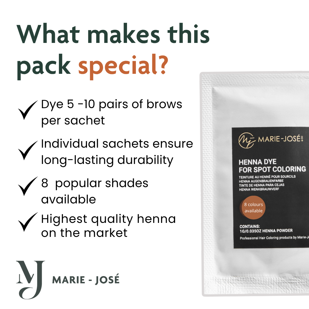 Henna Eyebrow Tint - 8 Colours - 1 Sachet - Marie-José