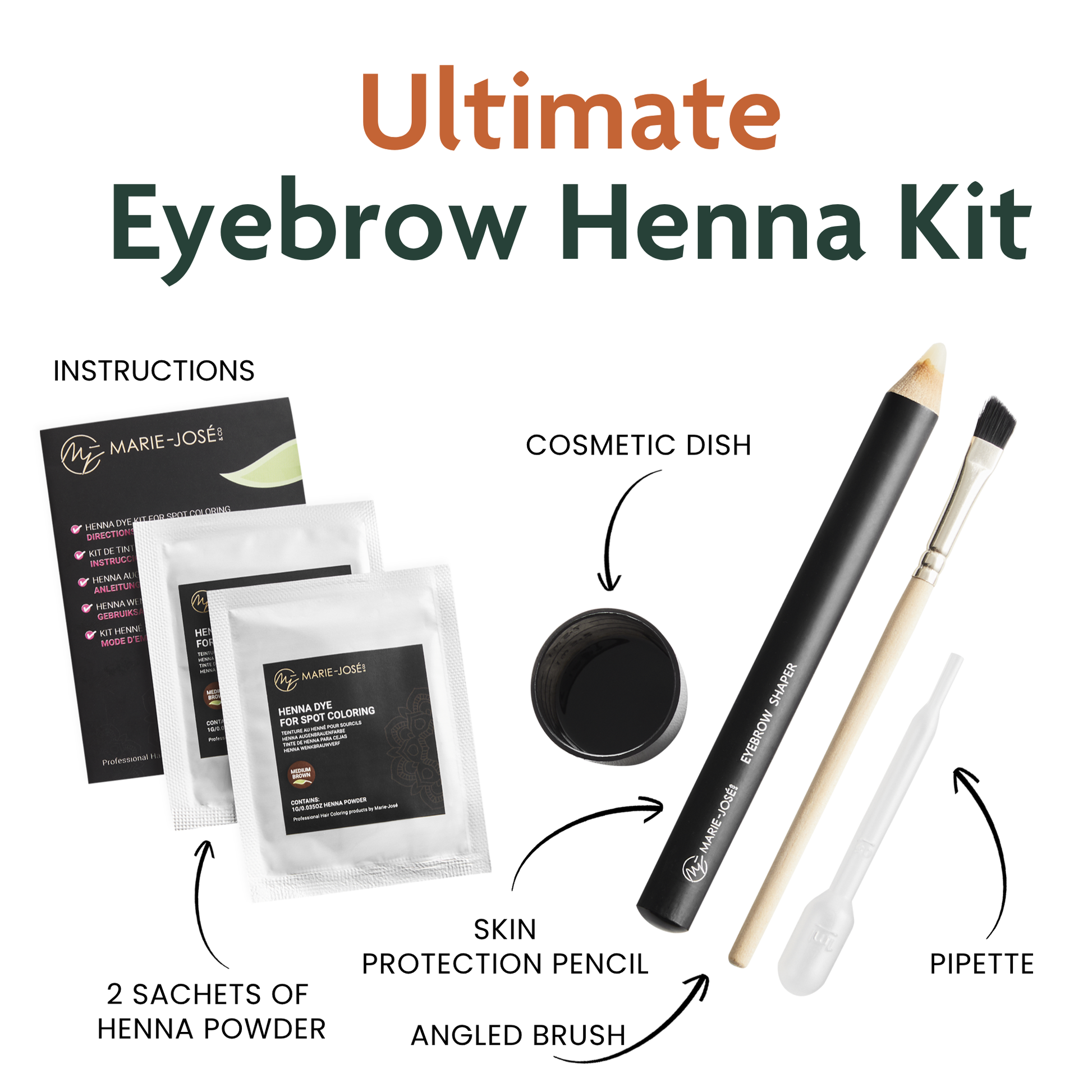 Henna Eyebrow Tint Kit - Marie-José
