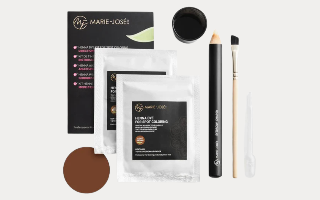 Applying henna brows at home with the Henna Eyebrow Tint Kit – Marie-José
