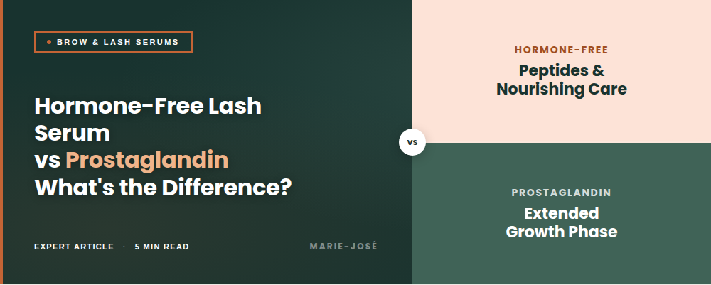 What is the difference between hormone-free lash serum and serums with prostaglandin?