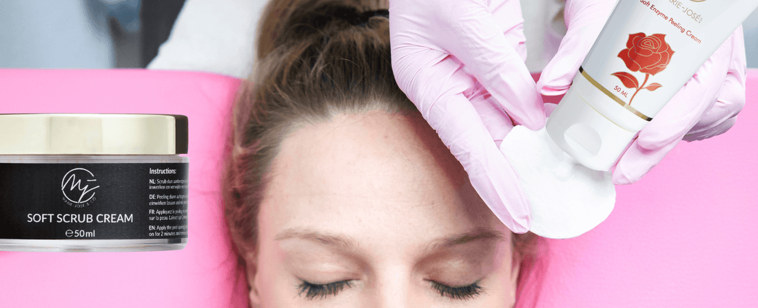 Scrub cream and fruit acid peeling for brow skin preparation – Marie-José