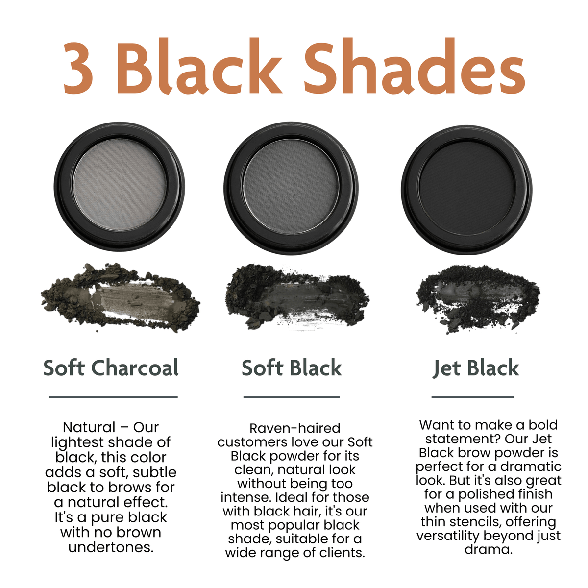 Black eyebrow powder shades – Marie-José