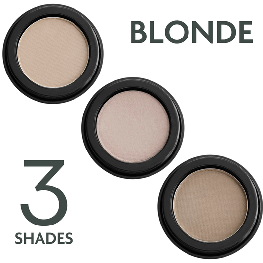 Blonde eyebroe powder in 3 colors, light blonde, ash blonde and dark blonde