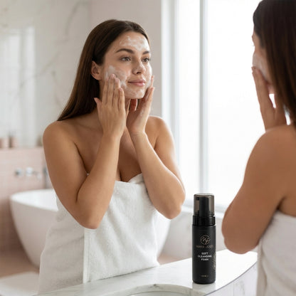 Espuma limpiadora suave para piel, cejas y pestañas