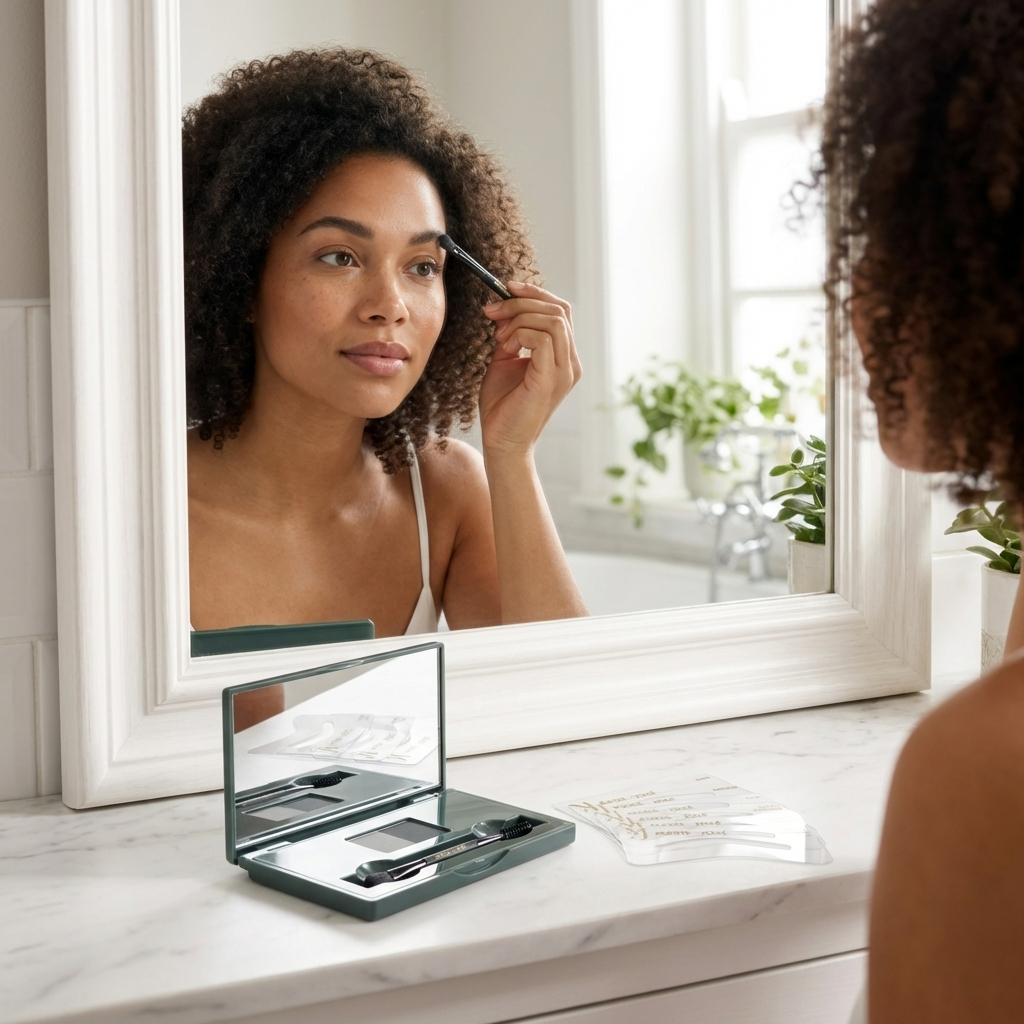 Duo Brow Powder Kit – Waterproof Stencil Set - 3 Color Combinations