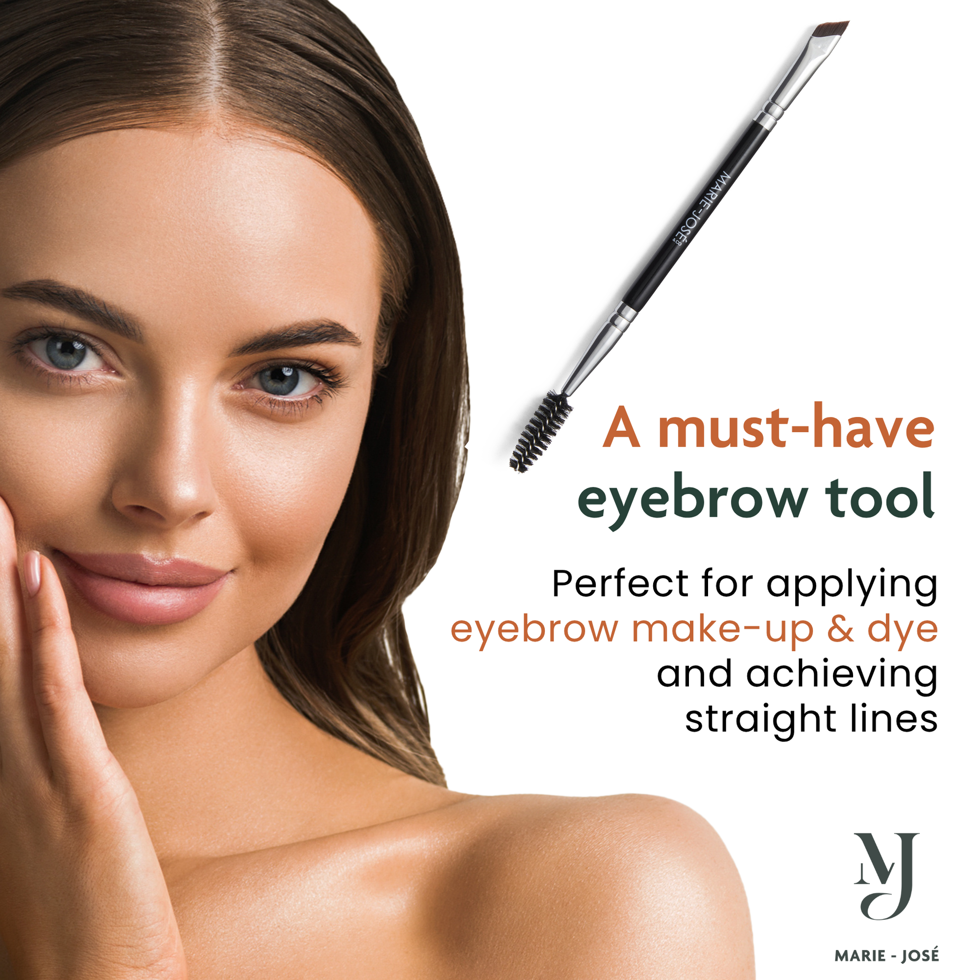 Duo Brow Brush for applying eyebrow makeup and eyebrow dye