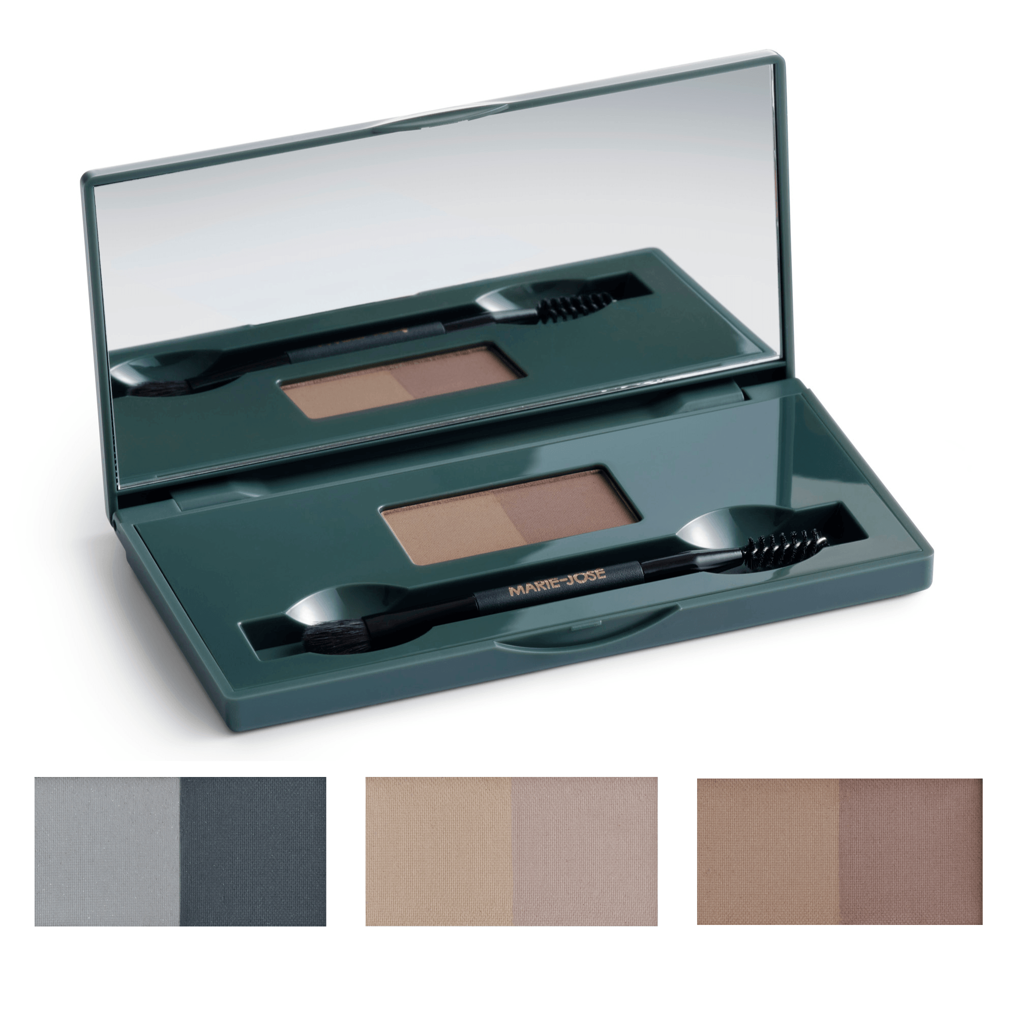 Marie-José Duo Wenkbrauwpoeder Kit met twee tinten, zes sjablonen, spiegel en borstel