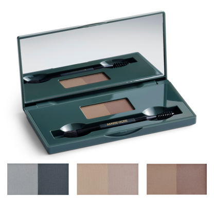 Duo Brow Powder Kit – Waterproof Stencil Set - 3 Color Combinations