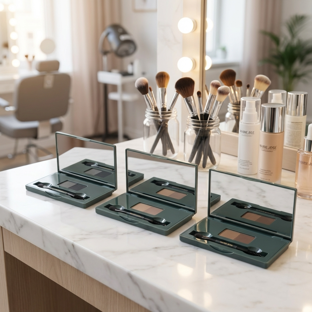 Duo Brow Powder Kit – Waterproof Stencil Set - 3 Color Combinations