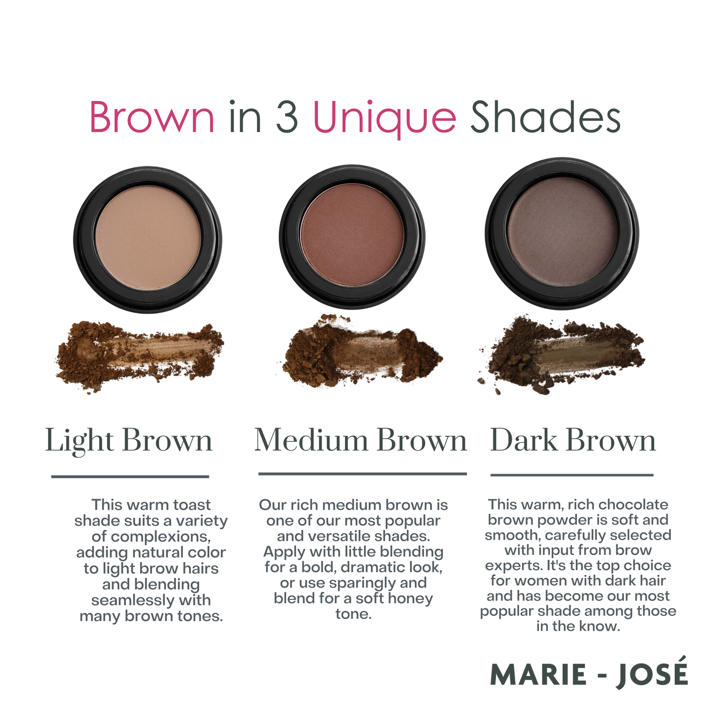 Eyebrow powder brown in 3 shades