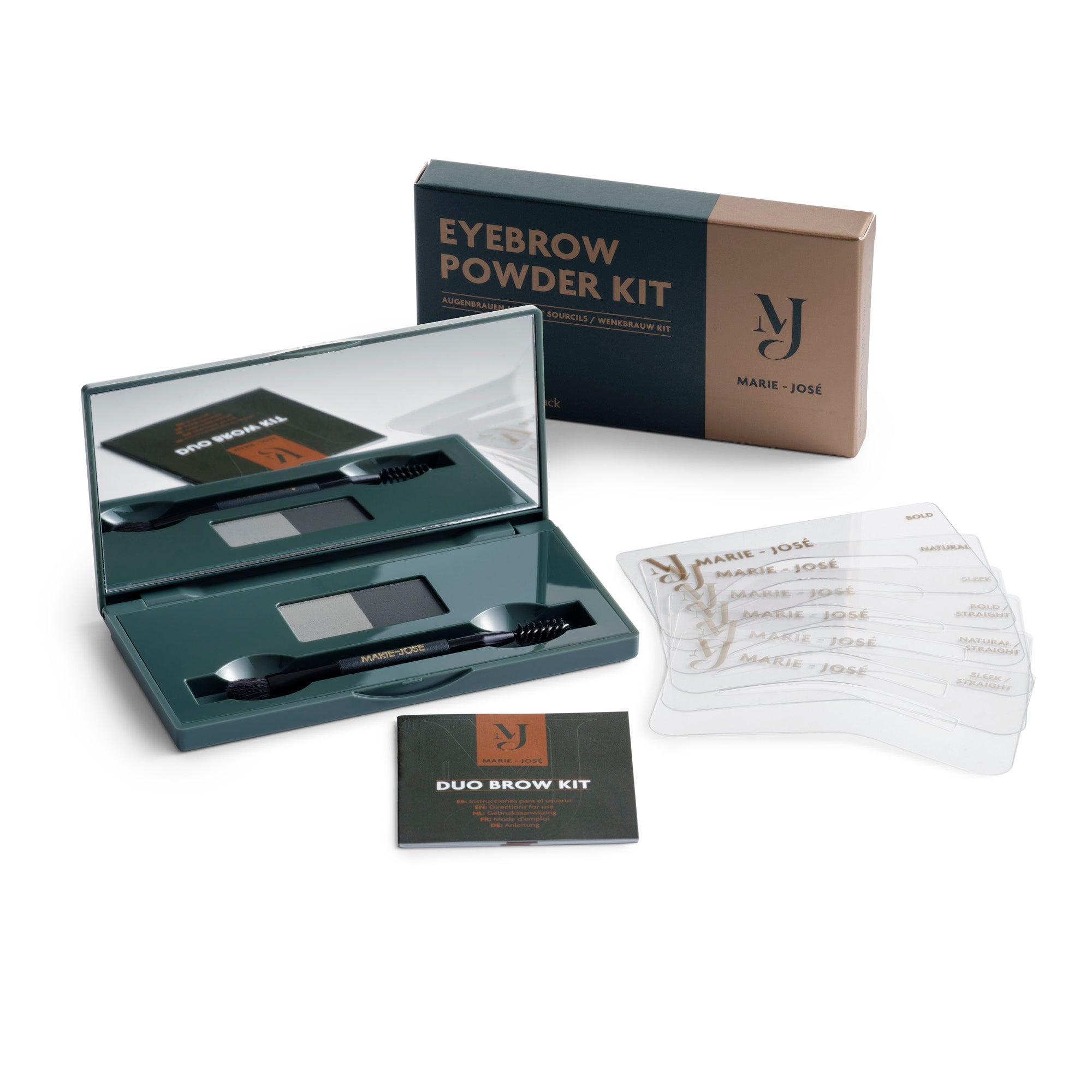 Duo Brow Powder Kit – Waterproof Stencil Set - 3 Color Duo Brow Powder Kit – Waterproof Stencil Set - 3 Color